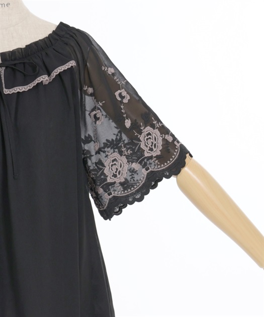 花刺繍2WAYシフォンブラウス | axes femme | axes femme 花刺繍2WAYシフォンブラウス | axes femme | axes femme