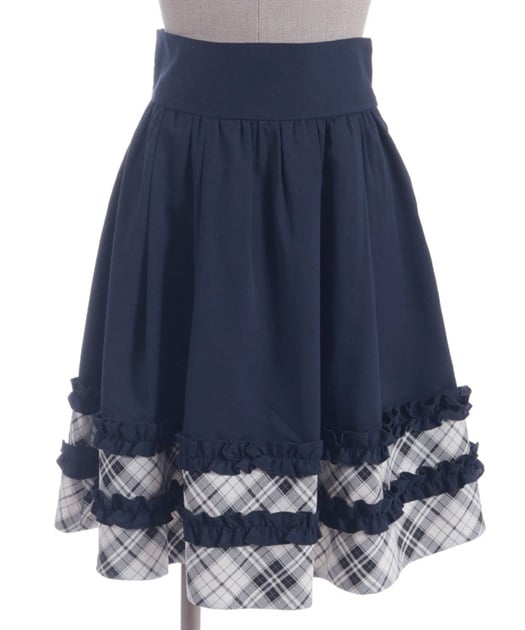 バイカラーフリルミドルスカート | レディース服・レディース