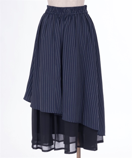 シフォン切替ストライプスカート【期間限定価格】 | outlet シフォン切替ストライプスカート【期間限定価格】 | outlet