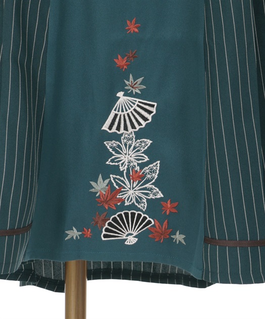 扇子×紅葉刺繍ジップスカート | レディース服・レディース