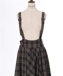 サスペンダー付チェック柄スカート | outlet | axes femme