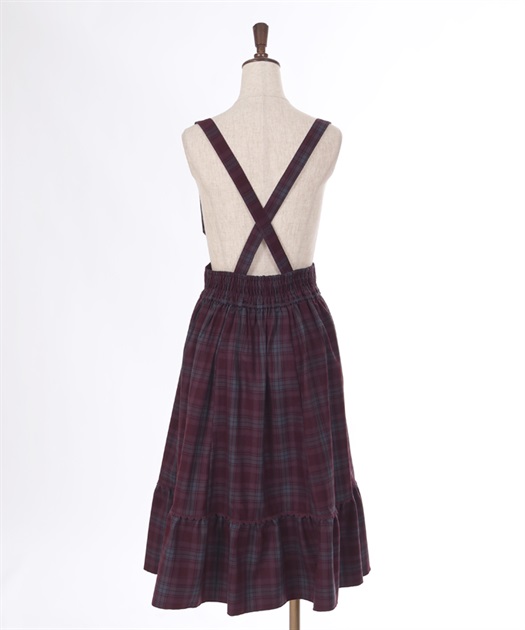 サスペンダー付チェック柄スカート | outlet | axes femme サスペンダー付チェック柄スカート | outlet | axes femme