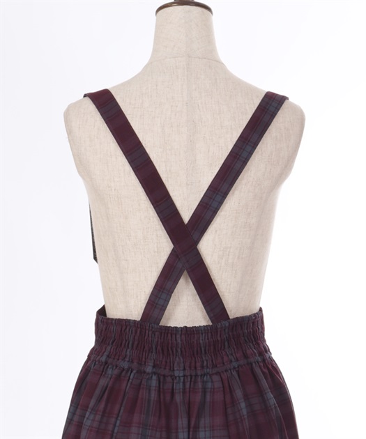 サスペンダー付チェック柄スカート | outlet | axes femme サスペンダー付チェック柄スカート | outlet | axes femme