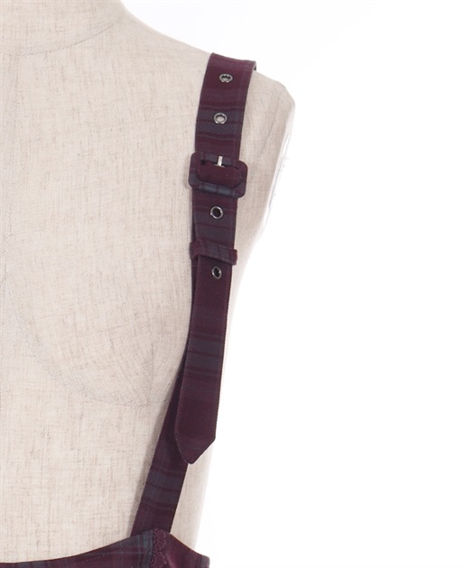 サスペンダー付チェック柄スカート | outlet | axes femme サスペンダー付チェック柄スカート | outlet | axes femme