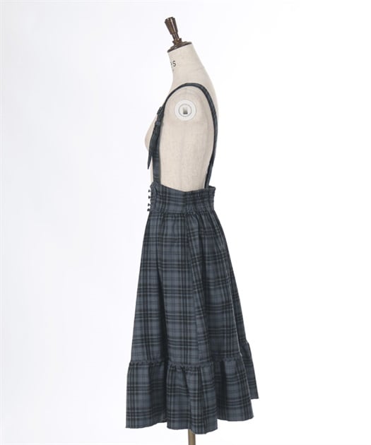サスペンダー付チェック柄スカート | outlet | axes femme