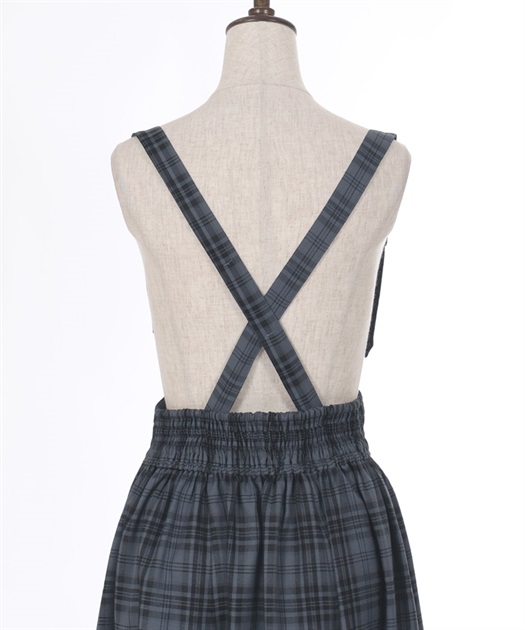 サスペンダー付チェック柄スカート | outlet | axes femme サスペンダー付チェック柄スカート | outlet | axes femme