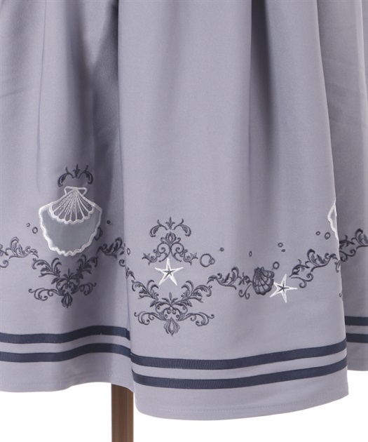 アクアマリン透かし刺繍スカート | outlet | axes femme online shop