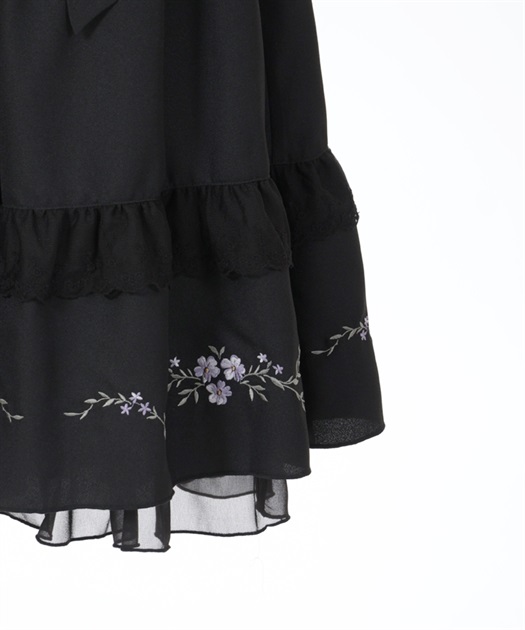 フラワー刺繍ティアードスカート | outlet | axes femme online shop フラワー刺繍ティアードスカート | outlet | axes femme online shop
