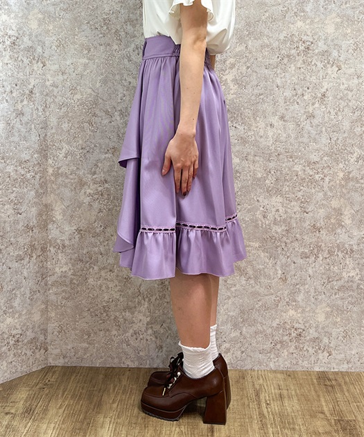 パンジー刺繍ラッフルスカート | レディース服・レディース