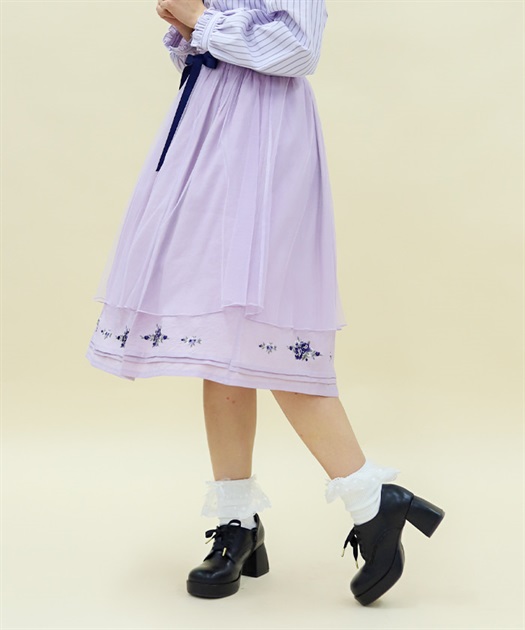 ブーケ刺繍フレアスカート | 衣料 | axes femme online shop ブーケ刺繍フレアスカート | 衣料 | axes femme online shop