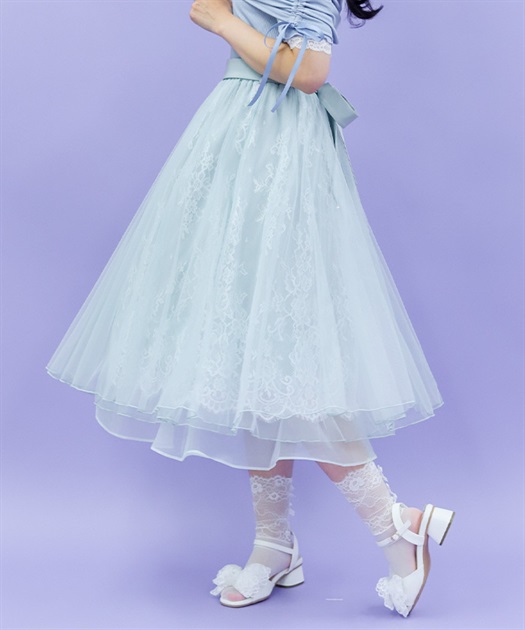 レース×チュールスカート | POETIQUE | axes femme online shop レース×チュールスカート | POETIQUE | axes femme online shop