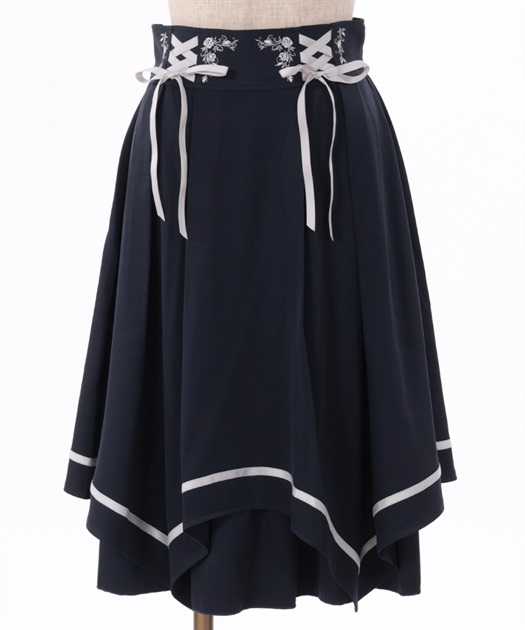 ブーケ刺繍イレヘムスカート | outlet | axes femme online shop ブーケ刺繍イレヘムスカート | outlet | axes femme online shop