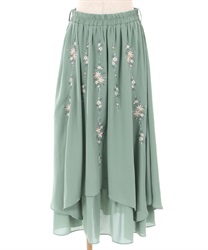 フラワー刺繍イレヘムスカート | outlet | axes femme online shop