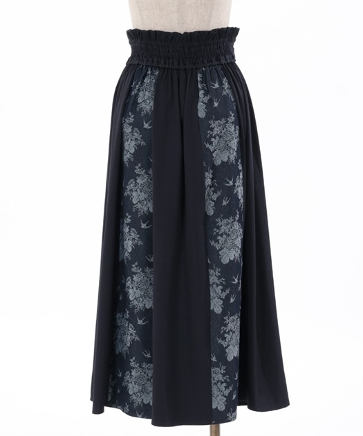 【公式】フジのお歳暮・冬ギフト 燕×薔薇柄パッチワークスカート | レディース服・レディース スカート