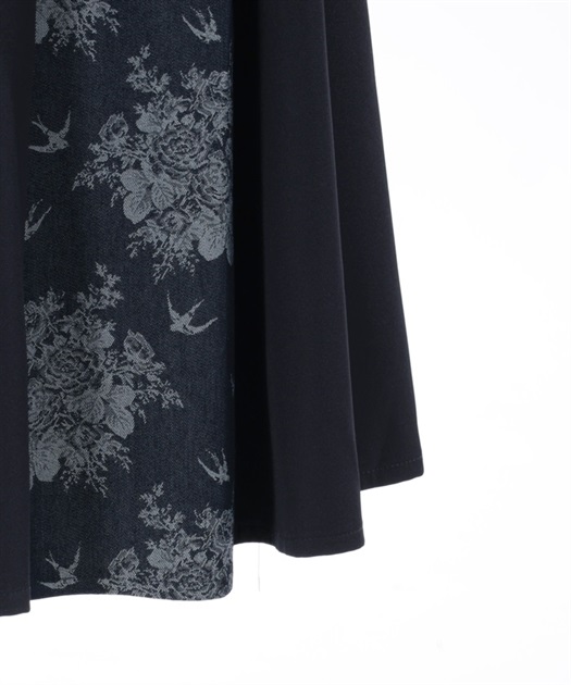 燕×薔薇柄パッチワークスカート | outlet | axes femme online shop 燕×薔薇柄パッチワークスカート | outlet | axes femme online shop