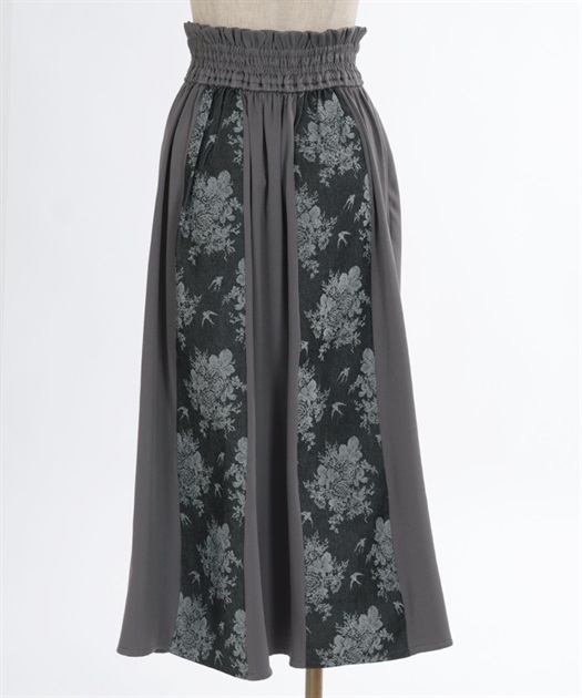 燕×薔薇柄パッチワークスカート | outlet | axes femme online shop 燕×薔薇柄パッチワークスカート | outlet | axes femme online shop