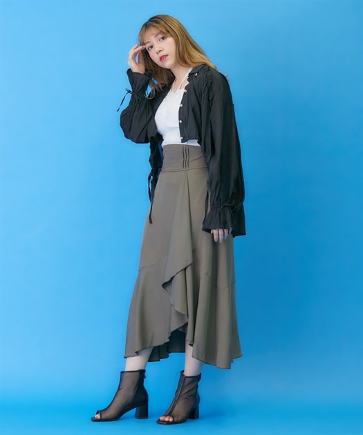ハイウエストフリルロングスカート【期間限定価格】 | outlet ハイウエストフリルロングスカート【期間限定価格】 | outlet