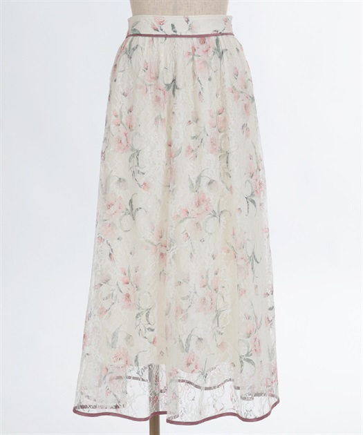 フラワー柄レーシーロングスカート | outlet | axes femme フラワー柄レーシーロングスカート | outlet | axes femme