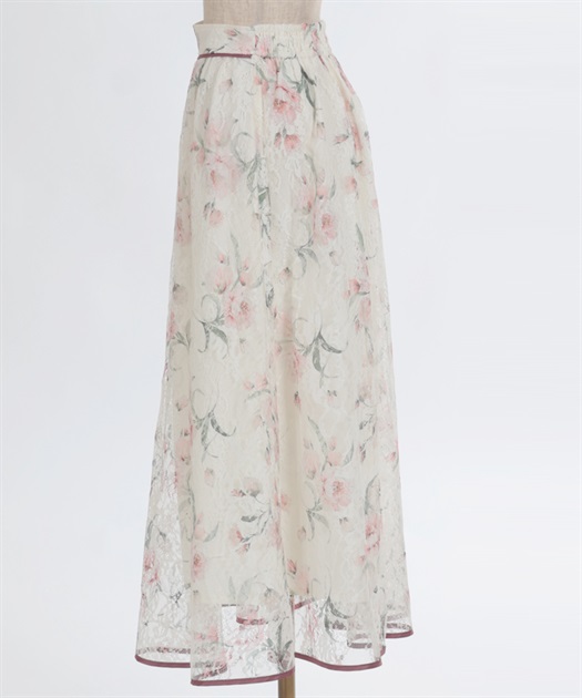 フラワー柄レーシーロングスカート | レディース服・レディース フラワー柄レーシーロングスカート | レディース服・レディース