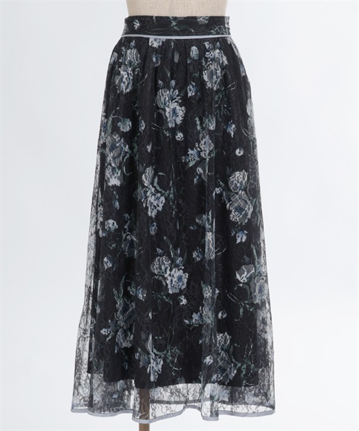 フラワー柄レーシーロングスカート | outlet | axes femme フラワー柄レーシーロングスカート | outlet | axes femme
