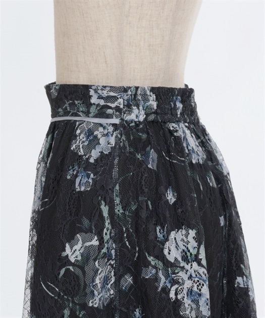 フラワー柄レーシーロングスカート | outlet | axes femme