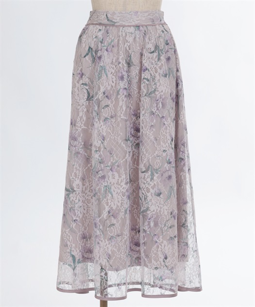 フラワー柄レーシーロングスカート | レディース服・レディース フラワー柄レーシーロングスカート | レディース服・レディース