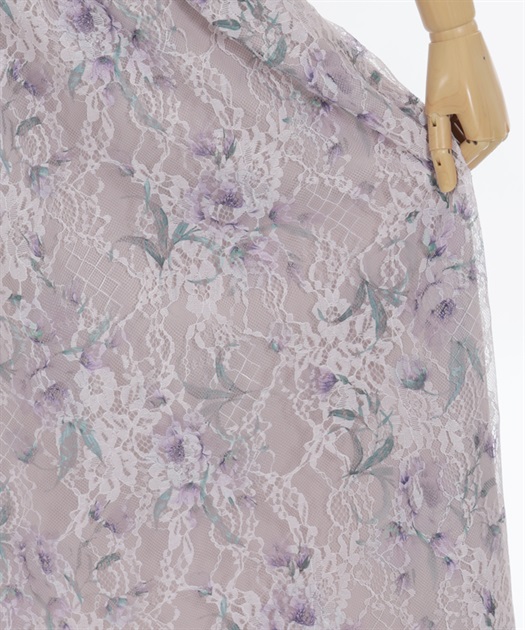 フラワー柄レーシーロングスカート | outlet | axes femme フラワー柄レーシーロングスカート | outlet | axes femme