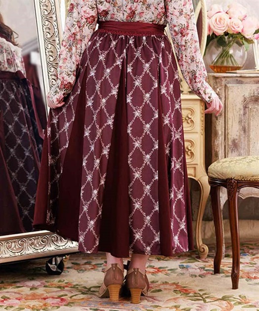 薔薇柄ベルベットライクスカート | レディース服・レディース 薔薇柄ベルベットライクスカート | レディース服・レディース