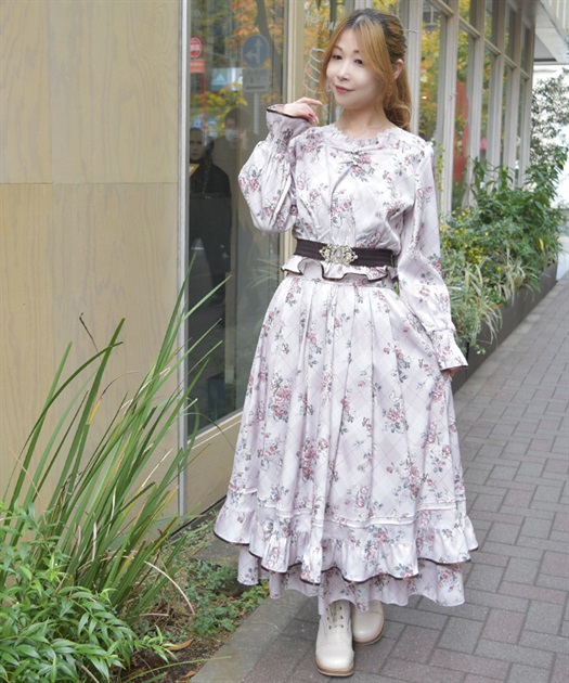 チェック×フラワー柄スカート【二次予約】 | axes femme | axes femme