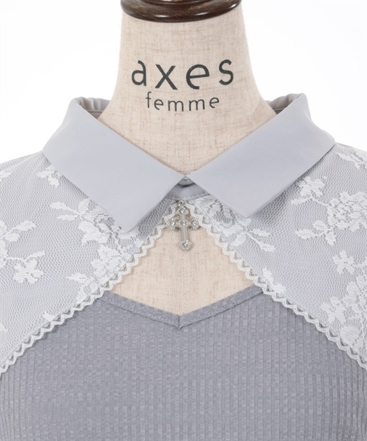クロスチャーム付トップス | outlet | axes femme online shop クロスチャーム付トップス | outlet | axes femme online shop