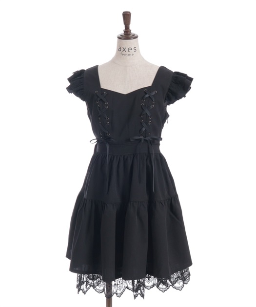 クロスレースフリルミニワンピース | axes femme online shop