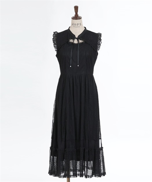 レースレイヤードノースリワンピース | outlet | axes femme レースレイヤードノースリワンピース | outlet | axes femme