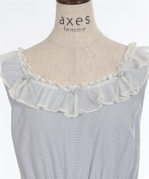 ローズリボンチェックワンピース | outlet | axes femme online shop ローズリボンチェックワンピース | outlet | axes femme online shop