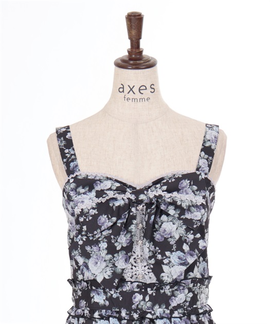 ビッグリボン×ローズ柄ジャンパースカート | 衣料 | axes femme