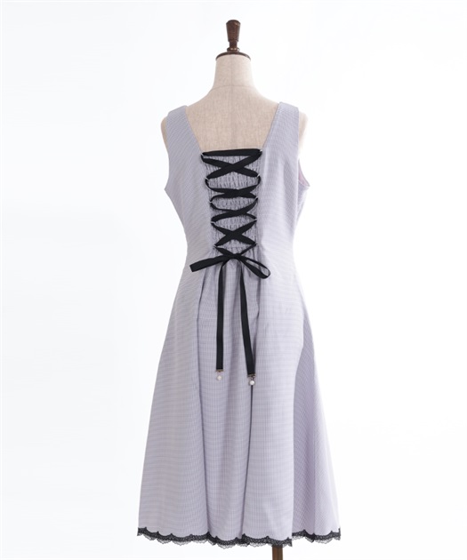 編み上げ千鳥格子ジャンスカ【10%OFF対象商品】 | レディース服 編み上げ千鳥格子ジャンスカ【10%OFF対象商品】 | レディース服