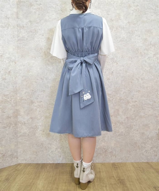 シマエナガ刺繍Vネックジャンパースカート | axes femme | axes シマエナガ刺繍Vネックジャンパースカート | axes femme | axes