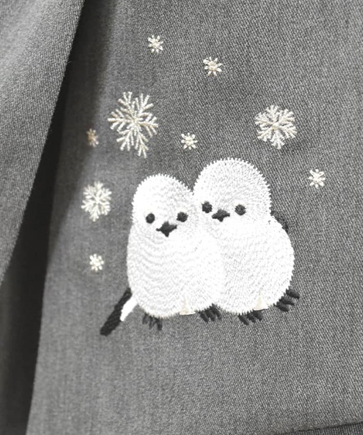 シマエナガ刺繍Vネックジャンパースカート | outlet | axes