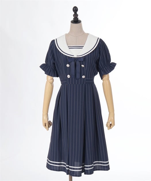 ストライプセーラーワンピース | outlet | axes femme online shop ストライプセーラーワンピース | outlet | axes femme online shop