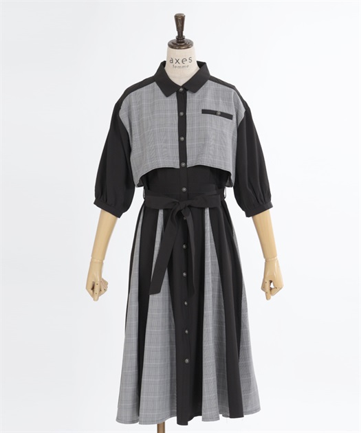 チェック×パッチワークワンピース | axes femme | axes femme チェック×パッチワークワンピース | axes femme | axes femme