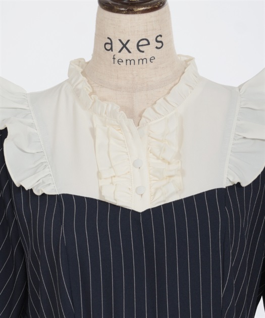 リボンブローチティアードワンピース | 衣料 | axes femme リボンブローチティアードワンピース | 衣料 | axes femme