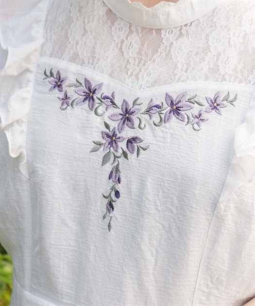 すみれ刺繍ワンピース | レディース服・レディースファッション すみれ刺繍ワンピース | レディース服・レディースファッション