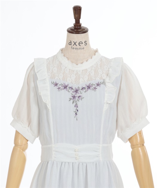 すみれ刺繍ワンピース【期間限定価格】 | outlet | axes femme すみれ刺繍ワンピース【期間限定価格】 | outlet | axes femme