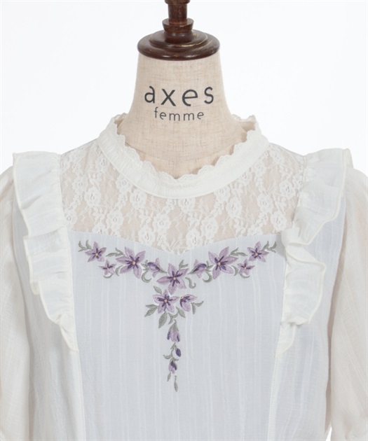 すみれ刺繍ワンピース【10%OFF対象商品】 | レディース服 すみれ刺繍ワンピース【10%OFF対象商品】 | レディース服