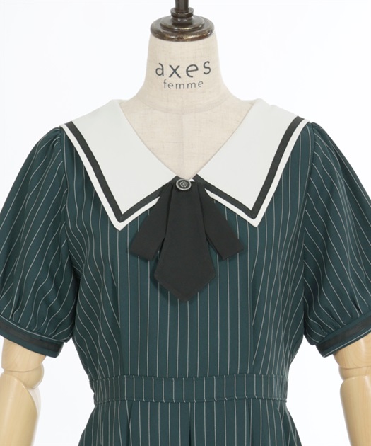 タイ付き×セーラー襟ワンピース | outlet | axes femme online shop タイ付き×セーラー襟ワンピース | outlet | axes femme online shop