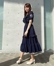 ハシゴレース×袖バラ刺繍ワンピース | レディース服・レディース ハシゴレース×袖バラ刺繍ワンピース | レディース服・レディース