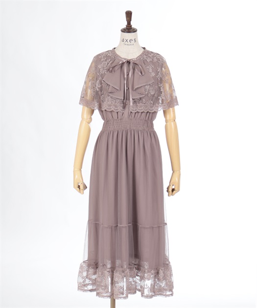 ケープ風チュールワンピース | outlet | axes femme online shop ケープ風チュールワンピース | outlet | axes femme online shop