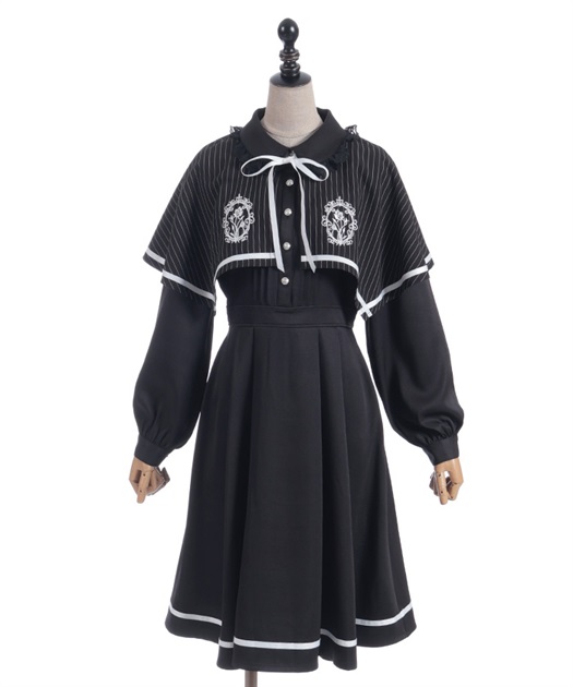 フレーム刺繍ケープワンピース | NIBBLE POISON | axes femme online shop