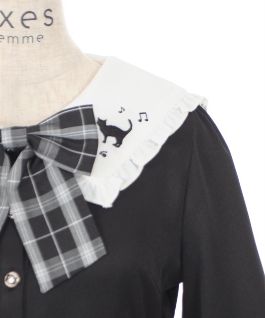 kidsネコ×音符刺繍セーラーワンピ | outlet | axes femme online kidsネコ×音符刺繍セーラーワンピ | outlet | axes femme online