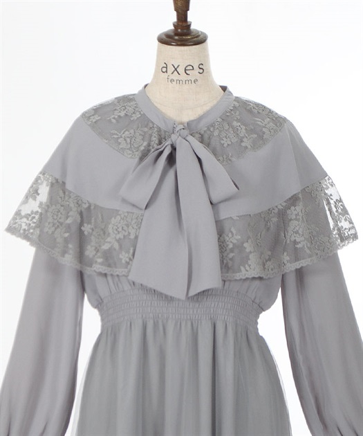 リボン付ケープワンピース | outlet | axes femme online shop リボン付ケープワンピース | outlet | axes femme online shop