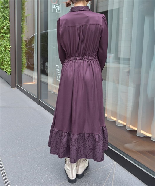 ジャカード切替ティアードワンピース | レディース服 ジャカード切替ティアードワンピース | レディース服